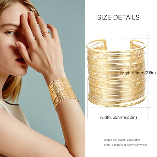 Elegant Adjustable Gold Cuff Bracelets for Women