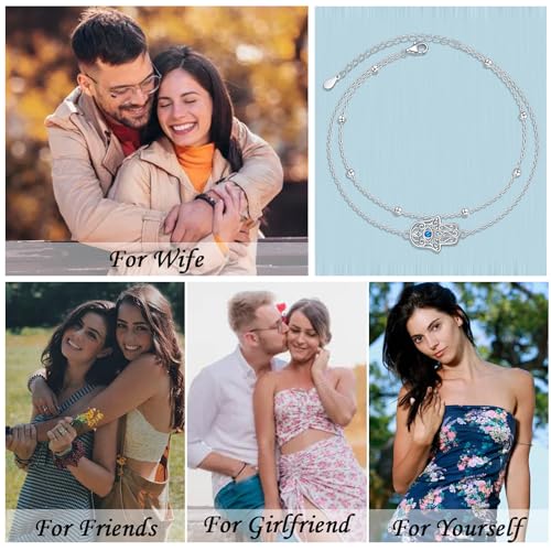 Adjustable S925 Sterling Silver Evil Eye Anklet