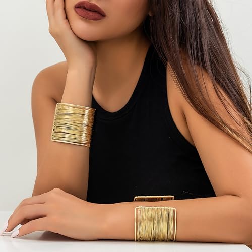 Elegant Adjustable Gold Cuff Bracelets for Women