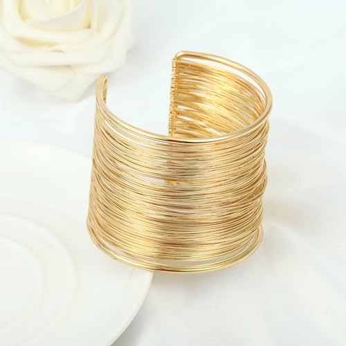 Elegant Adjustable Gold Cuff Bracelets for Women