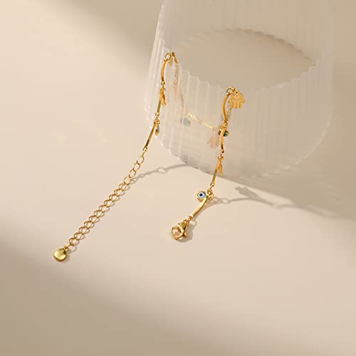Gold Plated Evil Eye Hamsa Anklet Bracelets