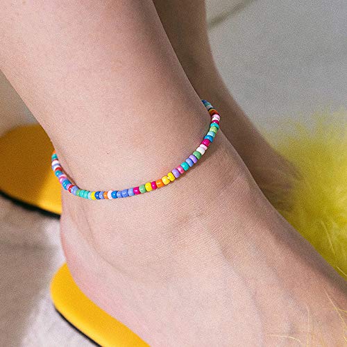 Boho Handmade Beaded Ankle Bracelet Set – 15 Pcs