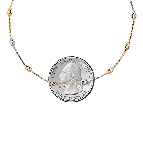 Gold Plated Sterling Silver Moon Bead Anklet