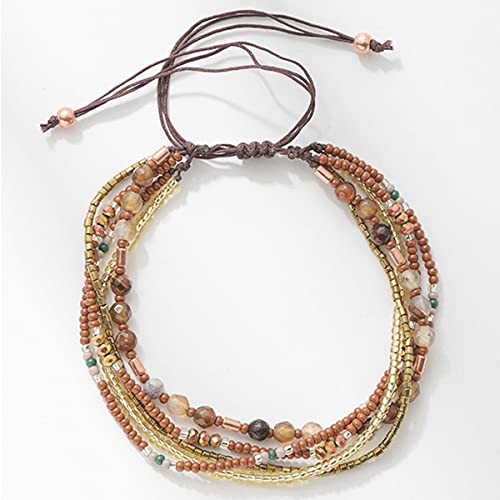 Boho Braided Beaded Ankle Bracelet for Women