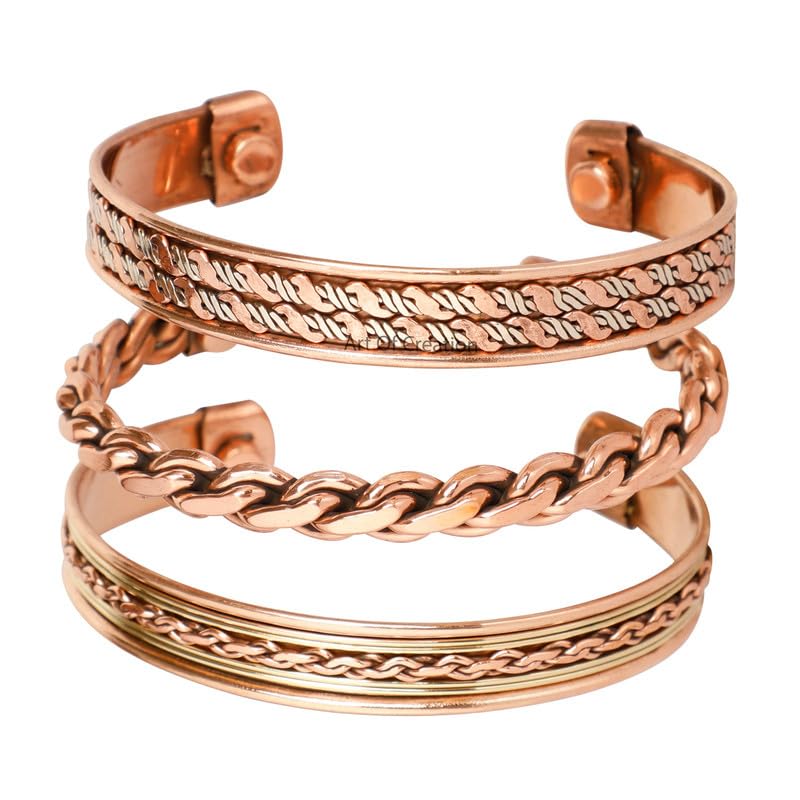 Handmade Set of 4 Tibetan Copper Bracelets
