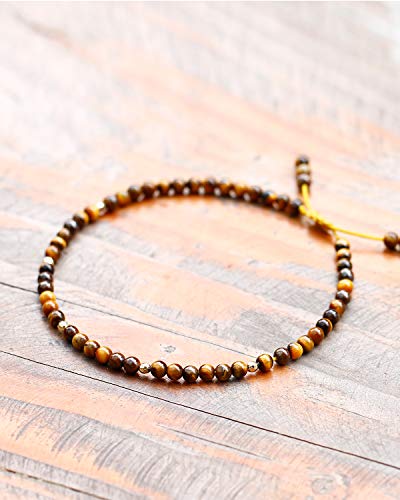 Tiger Eye Adjustable Anklet Bracelet for Women