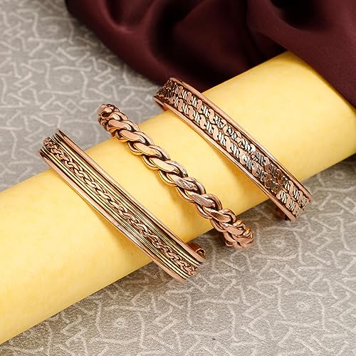 Handmade Set of 4 Tibetan Copper Bracelets
