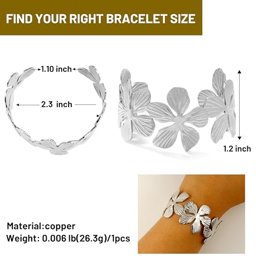 Trendy Silver Chunky Cuff Bracelet for Women