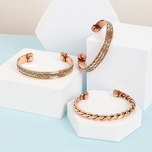 Handmade Set of 4 Tibetan Copper Bracelets