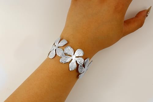 Trendy Silver Chunky Cuff Bracelet for Women