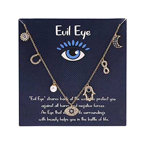 Moroccan Evil Eye & Hamsa Hand Gold Bracelet