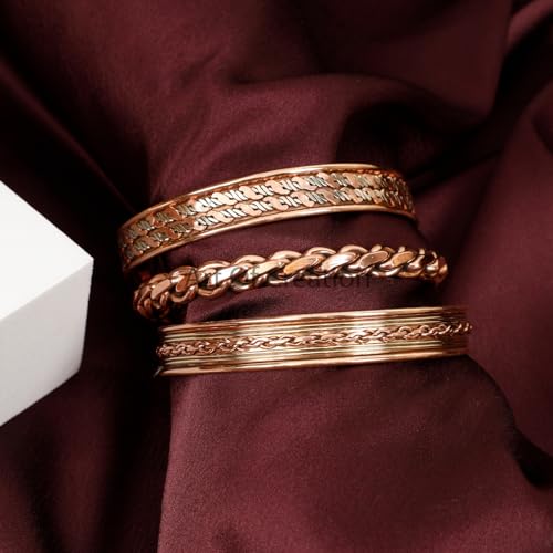 Handmade Set of 4 Tibetan Copper Bracelets