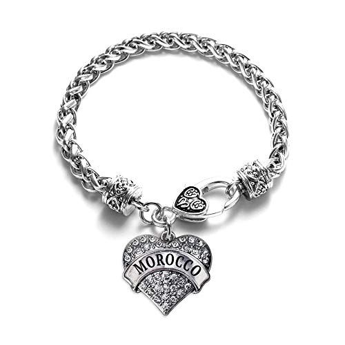 Moroccan Braided Silver Bracelet with Heart Charm
