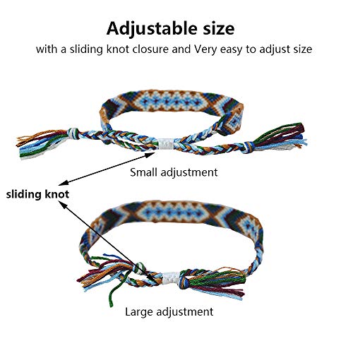 Colorful Adjustable Woven Friendship Bracelets Set