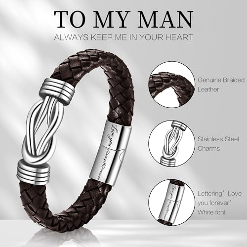 Men's Black Knot Bracelet - I Love You Forever