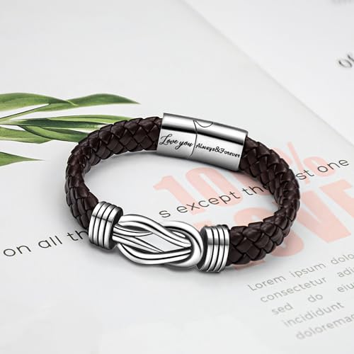 Men's Black Knot Bracelet - I Love You Forever