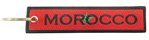 Embroidered Morocco Flag Key Chain Bracelet