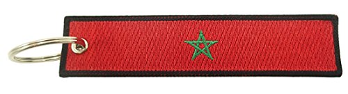 Embroidered Morocco Flag Key Chain Bracelet