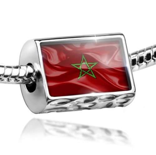 Moroccan 3D Flag Charm for European Bracelets