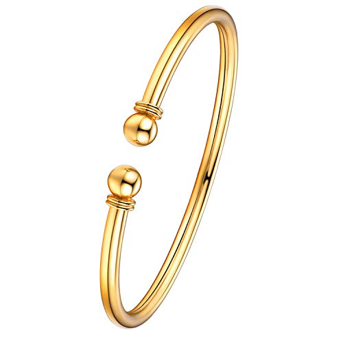 Elegant Gold Plated Sterling Silver Torque Bracelet