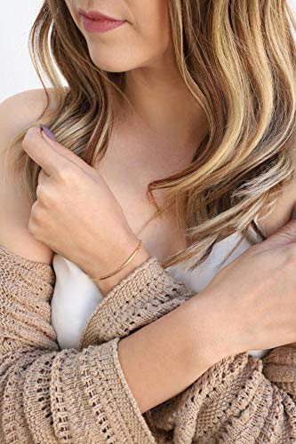 Dainty 18K Gold Plated Bar Bracelet for Women