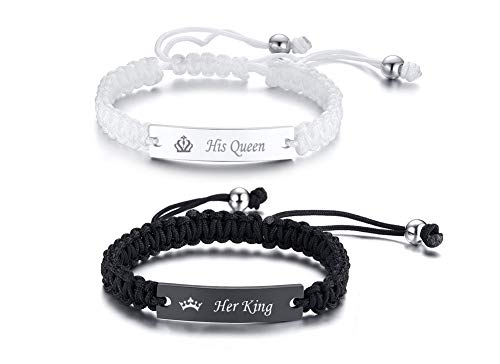 His Queen & Her King Braided Couples Bracelets
