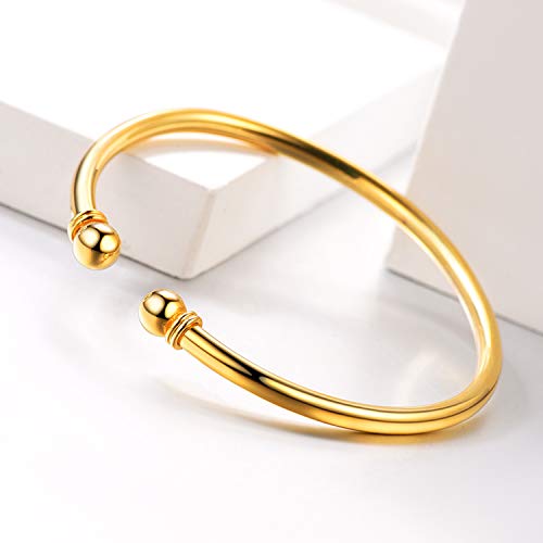 Elegant Gold Plated Sterling Silver Torque Bracelet