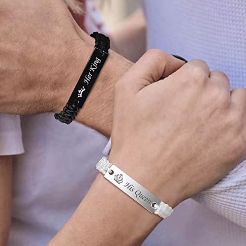 His Queen & Her King Braided Couples Bracelets