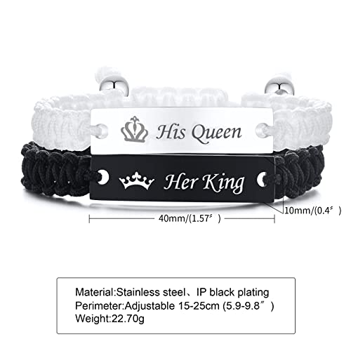 His Queen & Her King Braided Couples Bracelets
