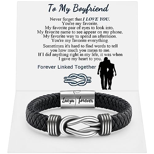 Infinity Knot Leather Bracelet for Him