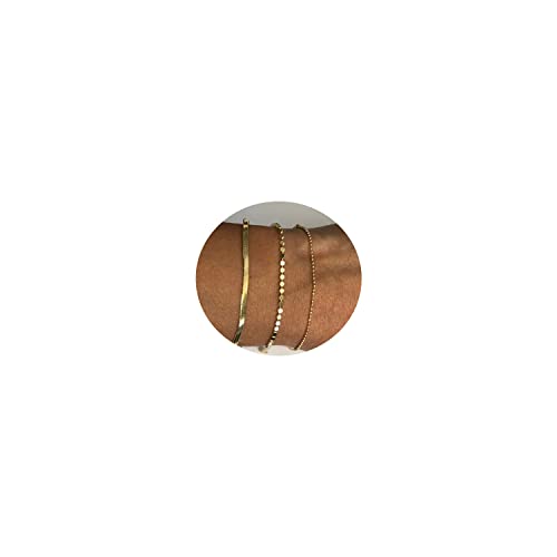 14K Gold Layered Herringbone Bracelets for Women