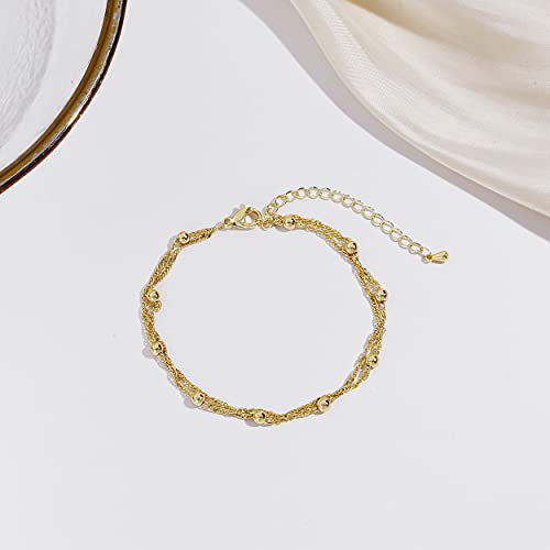 Minimalist 18K Gold Plated Rope Chain Bracelet