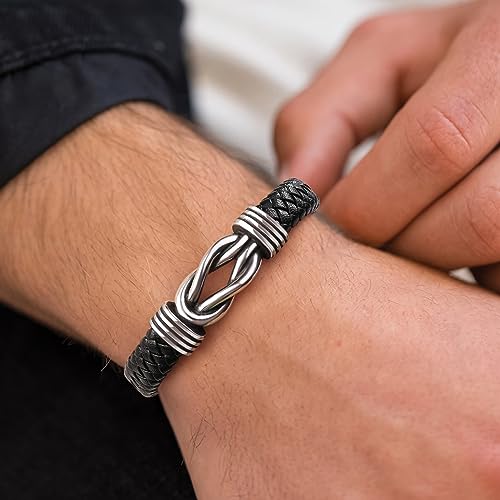 Infinity Knot Leather Bracelet for Him