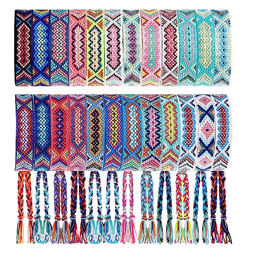 24 Pcs Adjustable Woven Friendship Bracelets