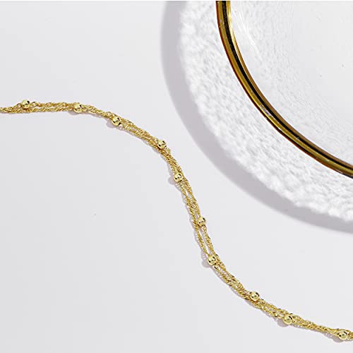 Minimalist 18K Gold Plated Rope Chain Bracelet
