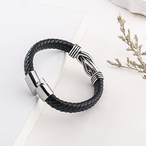 Infinity Knot Leather Bracelet for Him