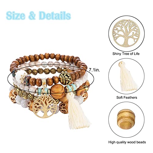 Bohemian Tree of Life Stackable Bracelets for Women