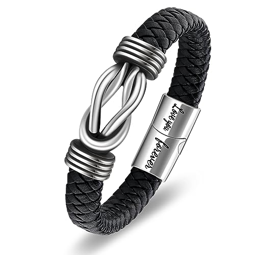 Infinity Knot Leather Bracelet for Him