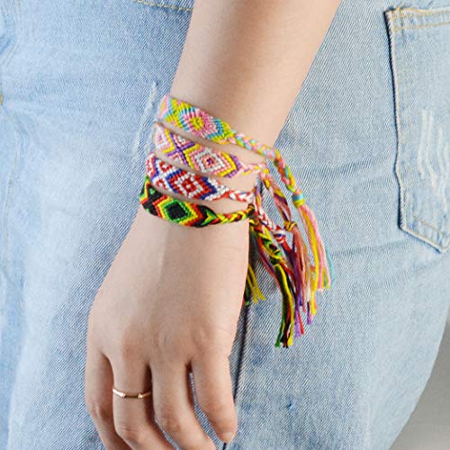 16 Nepal Woven Friendship Bracelets - Adjustable Set