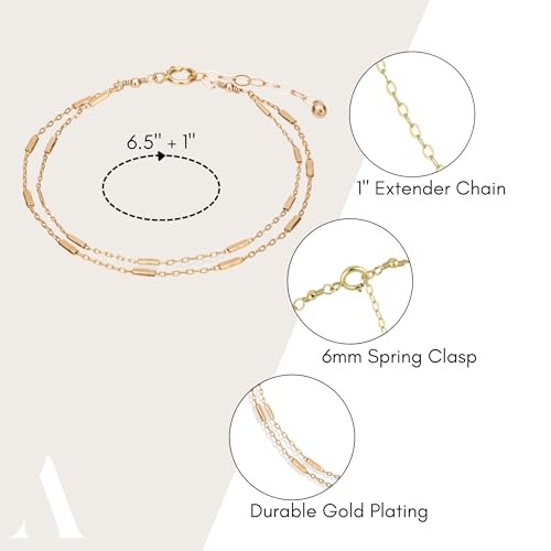 Double-Stranded Gold Satellite Chain Bracelet for Women