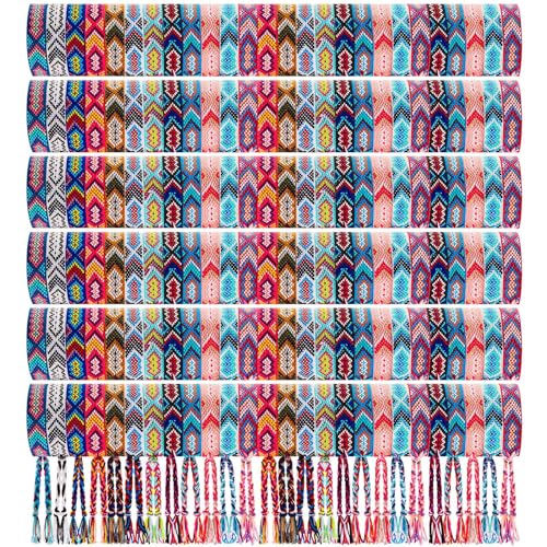 60 Pcs Adjustable Woven Friendship Bracelets