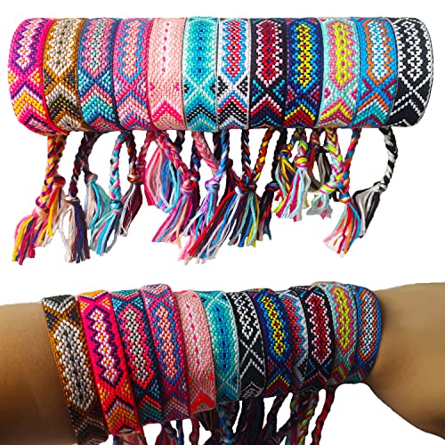 12 PCS Colorful Woven Friendship Bracelets for Girls