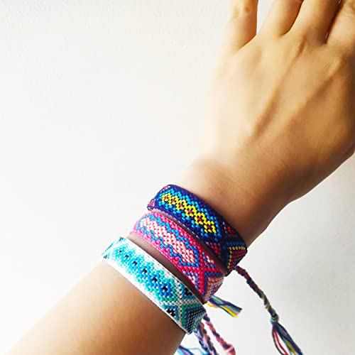 12 PCS Colorful Woven Friendship Bracelets for Girls