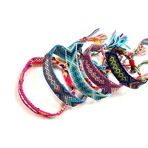 12 PCS Colorful Woven Friendship Bracelets for Girls