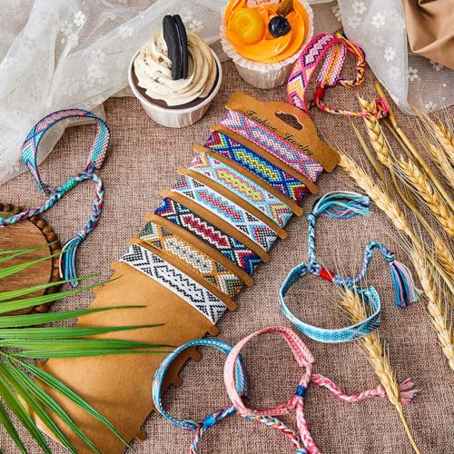 60 Pcs Adjustable Woven Friendship Bracelets