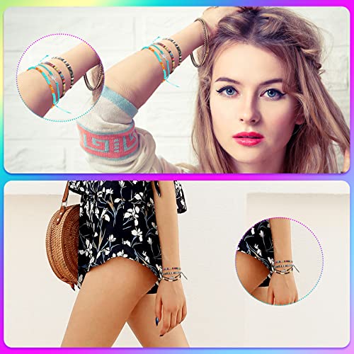 Colorful Boho Adjustable Ankle Bracelet Set