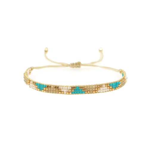 Handmade Boho Turquoise Seed Bead Friendship Bracelet
