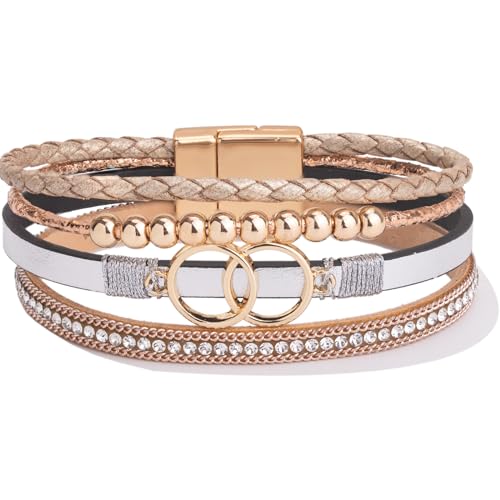 Elegant Boho Leather Cuff Bracelet Set for Women