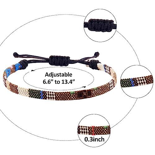 6 Pcs Adjustable Woven Boho Bracelets