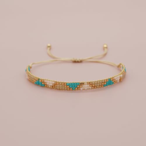 Handmade Boho Turquoise Seed Bead Friendship Bracelet